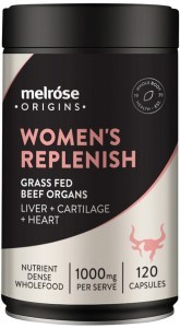 MELROSE ORIGINS Women's Replenish (Grass Fed Beef Organs 1000mg: Liver + Cartilage + Heart) 120c