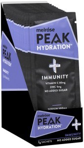 MELROSE Peak Hydration + Immunity Blackcurrant Sachet 7g x 20 Display