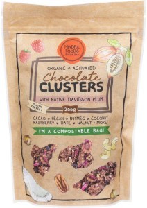 Mindful Foods Chocolate Clusters Davidson Plum Organic & Activated 200g
