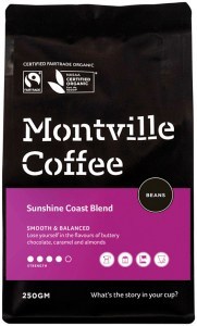MONTVILLE COFFEE Organic Sunshine Coast Blend Beans 250g