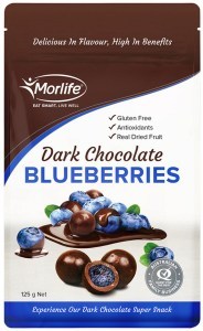 MORLIFE Dark Chocolate Blueberries 125g