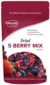 MORLIFE Dried 5 Berry Mix 150g