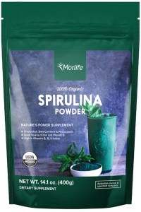 MORLIFE 100% Organic Spirulina Powder 400g
