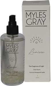 Myles Gray Crystal Infused Room Spray Lumiere | Light | Coconut, Pineapple & Vanilla 200ml