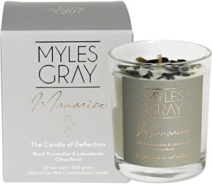 Myles Gray Crystal Infused Soy Candle Mini Mauvaise | Deflection | Citrus Burst 100g