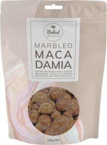 Naked Chocolate Co Marbled Macadamia Milk and White Chocolate 100g