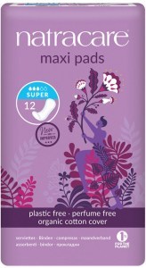 NATRACARE Maxi Pads Super with Organic Cotton Cover 12 Pack