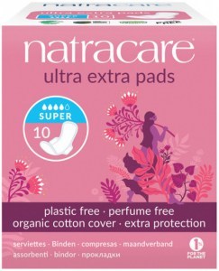 NATRACARE Ultra Extra Pads Super with Organic Cotton Cover 10 Pack