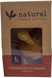 NATURAL RUBBER SOOTHER Orthodontic Dummy Large (6+ Months) Twin Pack