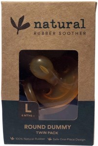 NATURAL RUBBER SOOTHER Round Dummy Large (6+ Months) Twin Pack