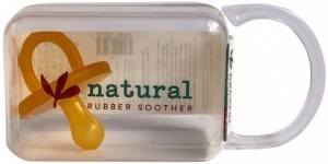 NATURAL RUBBER SOOTHER Round Dummy Small (0-3 Months) Single in Reusable Storer