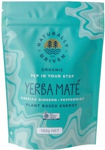 NATURALLY DRIVEN Organic Yerba Mate Tea Pep In Your Step (Siberian Ginseng & Peppermint) 130g