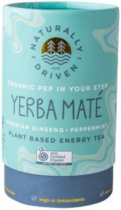 NATURALLY DRIVEN Organic Yerba Mate Tea Pep In Your Step (Siberian Ginseng & Peppermint) 60g