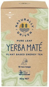 NATURALLY DRIVEN Organic Yerba Mate Tea Pure Leaf x 18 Tea Bags