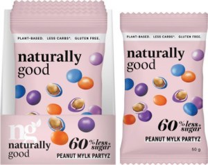 Naturally Good Peanut Mylk Partyz 60% less sugar 10x50g