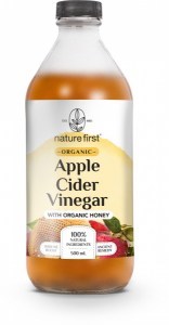 Nature First Organic Apple Cider Vinegar w/Honey  500ml NOV22