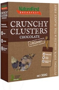 Natures First Organic Crunchy Clusters Chocolate Cereal Box 300g