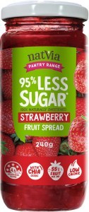 NatVia 95% Less Sugar Strawberry Fruit Spread 240g