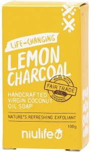 Niulife Coconut Oil Soap Lemon Charcoal 100g