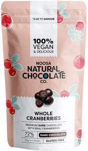 NOOSA NATURAL CHOCOLATE CO. Dark Chocolate Whole Cranberries 125g