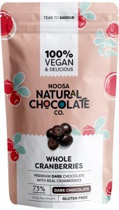 NOOSA NATURAL CHOCOLATE CO. Dark Chocolate Whole Cranberries 300g