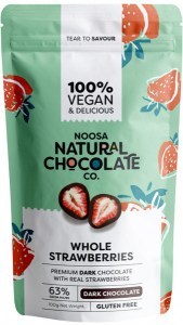NOOSA NATURAL CHOCOLATE CO. Dark Chocolate Whole Strawberries 100g