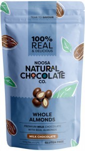 NOOSA NATURAL CHOCOLATE CO. Milk Chocolate Whole Almonds 100g