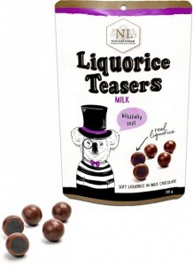 Nougat Limar Liquorice Teasers Milk Chocolate 150g