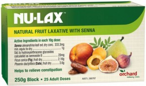 NU-LAX Natural Fruit Laxative with Natural Senna Block 250g