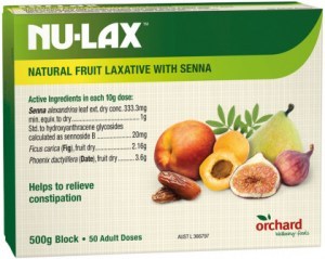 NU-LAX Natural Fruit Laxative with Natural Senna Block 500g