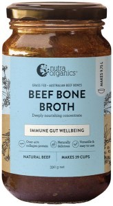 NUTRA ORGANICS Bone Broth Beef Deeply Nourishing Concentrate Natural Beef 390g
