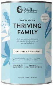NUTRA ORGANICS Organic Thriving Family Protein (Protein + Multivitamin) Smooth Vanilla 450g