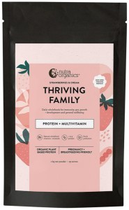 NUTRA ORGANICS Organic Thriving Family Protein (Protein + Multivitamin) Strawberries & Cream 1kg