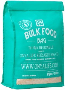 ONYA Reusable Bulk Food Bag Aqua (Large)