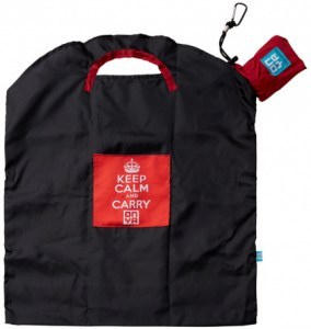 ONYA Reusable Shopping Bag Black Keep Calm Large