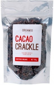 Orgamix Organic Cacao Crackle (Cacao Nibs Coated in Coconut Nectar)  150g AUG22