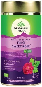 Organic India Tulsi Sweet Rose Tea Tin 100g