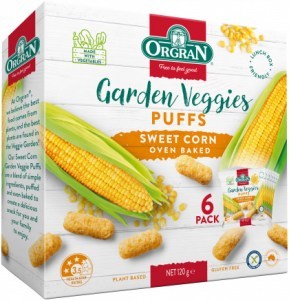 Orgran Garden Veggie Puffs Multipack Sweet Corn G/F (6x20g) 120g