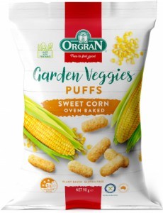 Orgran Garden Veggie Puffs Sweet Corn  90g