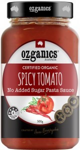 Ozganics Organic Spicy Tomato NAS Pasta Sauce 500g