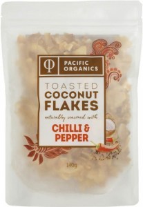 Pacific Organics Coconut Flakes Toasted Chilli Black Pepper 140g