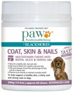 PAW By BLACKMORES Coat, Skin + Nails (For Dogs approx 60 Chews) 300g 