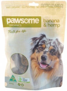 PAWSOME ORGANICS Pet Treats Banana & Hemp 200g