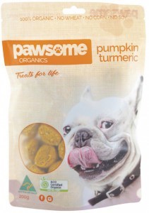 PAWSOME ORGANICS Pet Treats Pumpkin & Turmeric 200g