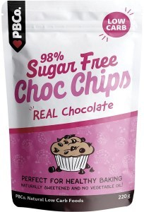 PBco Chocolate Chips 98% Sugar Free 220g
