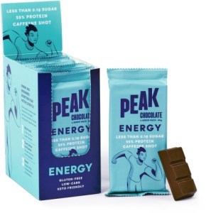 PEAK CHOCOLATE Dark Chocolate Bar Energy 80g x 8 Display