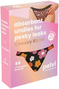 PELVI Leakproof Underwear Cheeky Bikini Floral M
