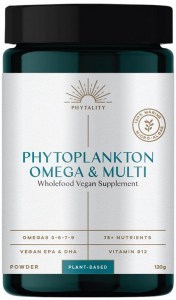 PHYTALITY NUTRITION Phytoplankton Omega & Multi (Wholefood Vegan Supplement) Powder 120g
