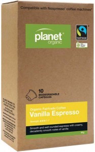 PLANET ORGANIC Coffee Capsules Espresso Vanilla x 10 Pack