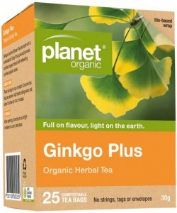 PLANET ORGANIC Organic Herbal Tea Ginkgo Plus x 25 Tea Bags